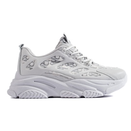 Sneakers da donna Shelovet su suola spessa, colore grigio