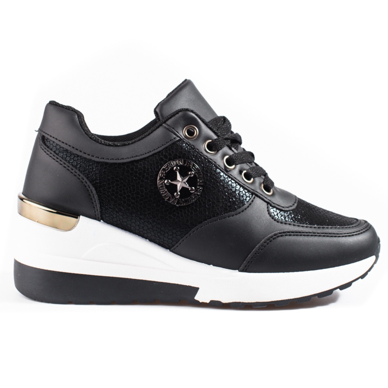 Sneakers con zeppa Shelovet nere da donna nero