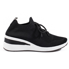 Scarpe sportive da donna con zeppa a calzino Shelovet nero