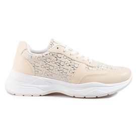 Scarpe sportive da donna Shelovet con fantasia beige lucido