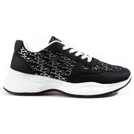 Scarpe sportive da donna Shelovet con fantasia nera lucida nero