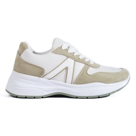 Scarpe sportive da donna beige e bianche di Shelovet bianca