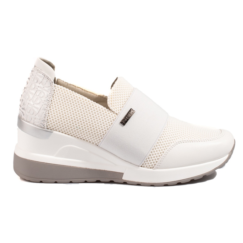 W. Potocki Sneakers da donna con zeppa Potocki bianche bianca