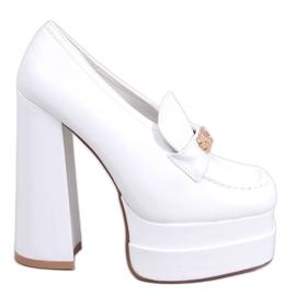 PA1 Mocassini tacco alto Ambra White bianca