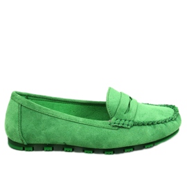 PA1 Mocassini da donna in camoscio verde Anaya