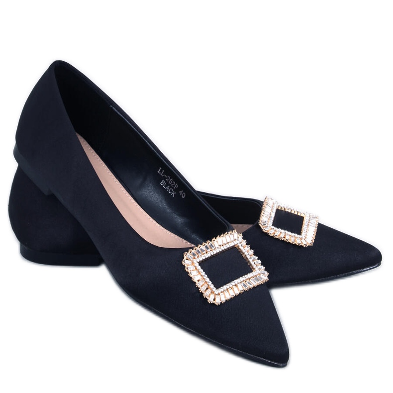 PA1 Eleganti ballerine con pietre Lorella Black nero