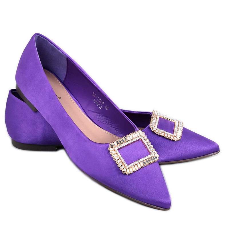 PA1 Eleganti ballerine con pietre Lorella Purple viola