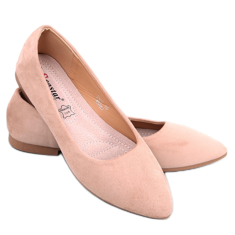 BM Ballerine con soletta in pelle Keys Khaki beige cachi