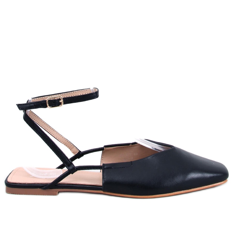 BM Ballerine con tacco aperto di Gianna Black nero