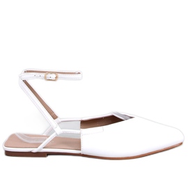 BM Ballerine con tacco aperto di Gianna White bianco