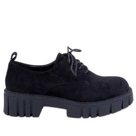 BM Amparo Mocassini con plateau in camoscio nero