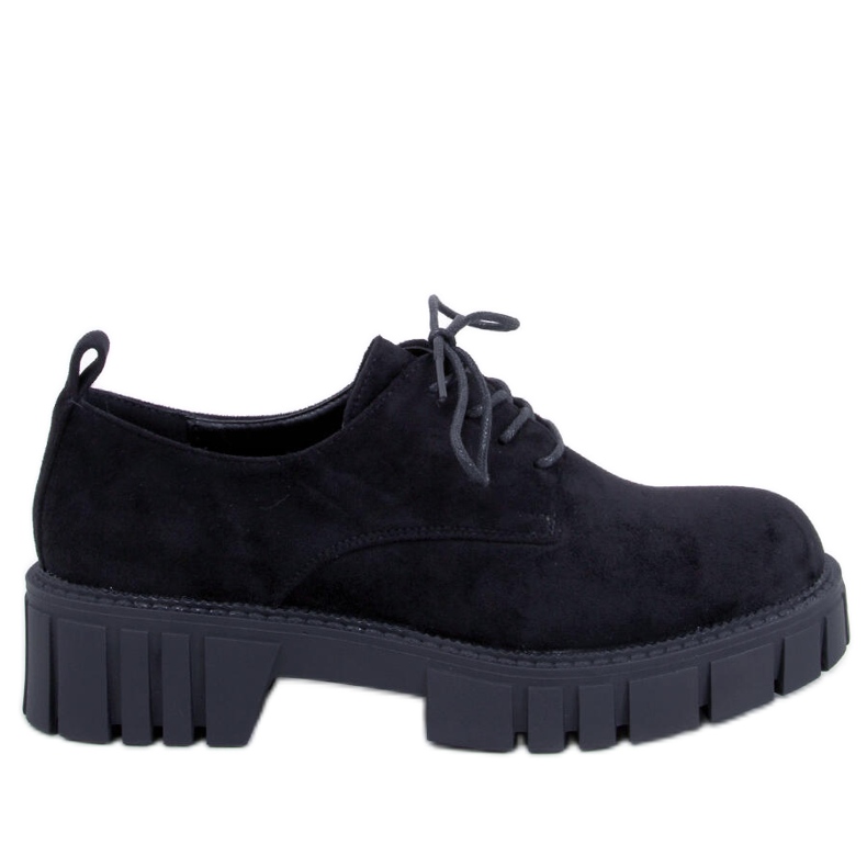 BM Amparo Mocassini con plateau in camoscio nero