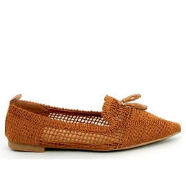 Ballerine traforate Monti Camel marrone