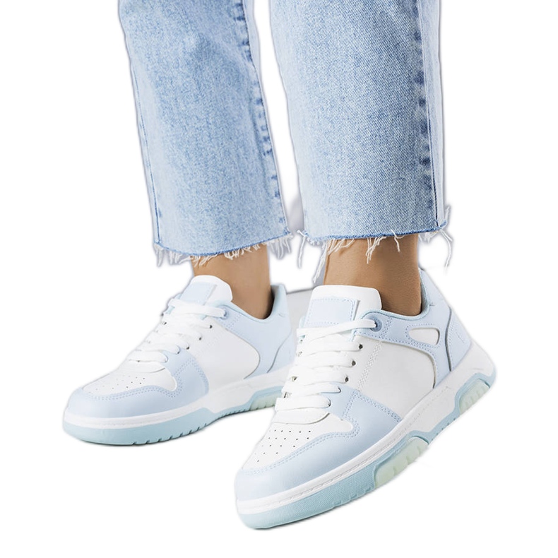 Sneaker Kristie blu con plateau bianca