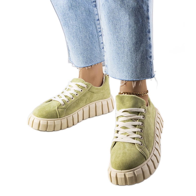 BM Sneakers verdi sulla piattaforma Pamela verde