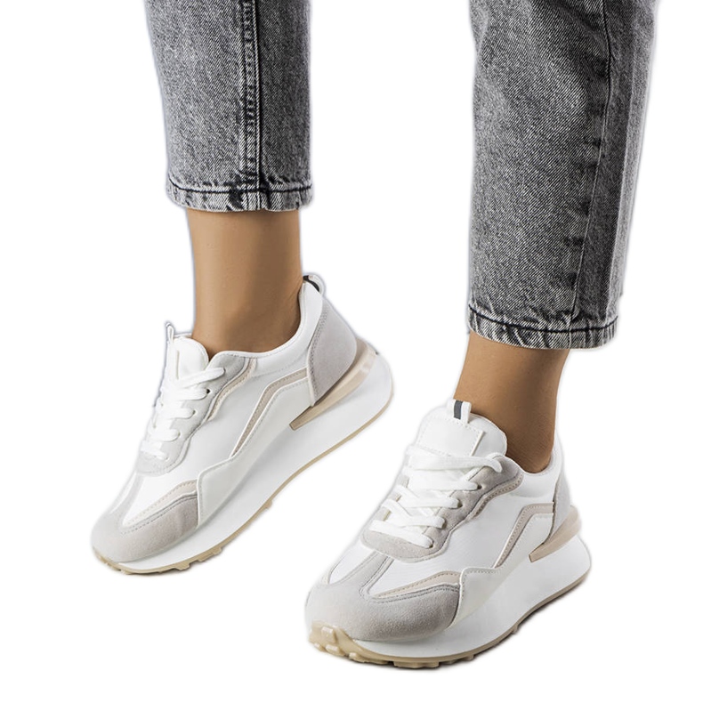 BM Sneakers grigie sulla piattaforma Ada beige