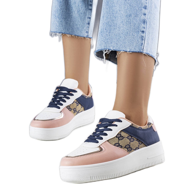 Sneakers da donna rosa e blu navy di Luzia
