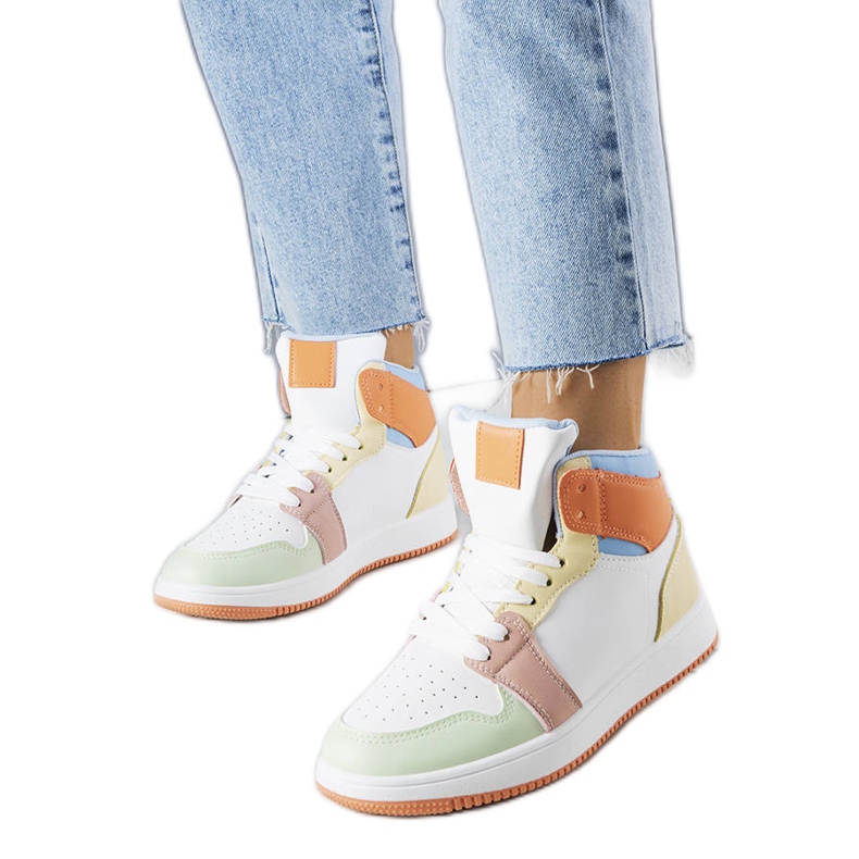 Sneakers arancioni di Kari bianca