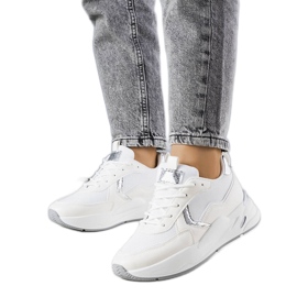 BM Sneakers bianche con inserti argento di Doris bianco