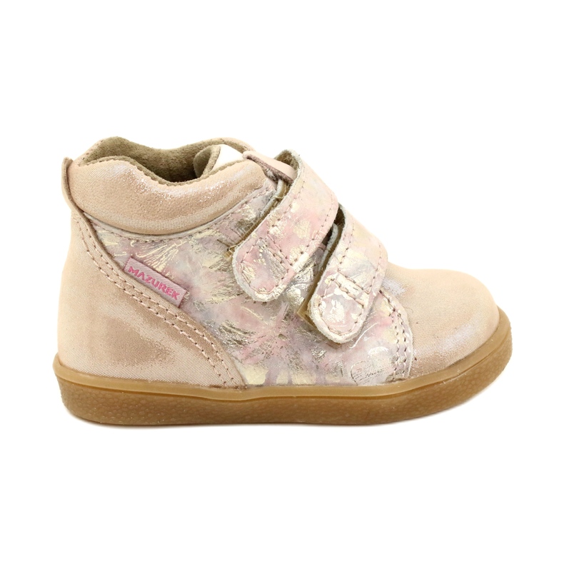 Mazurek Velcro stivali 1302 Spring Flower Golden Satin beige