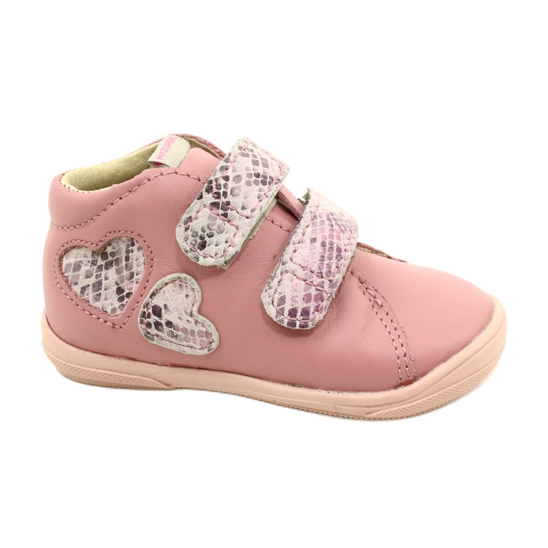 Scarpe in velcro Mazurek 1264 Cuori di serpente rosa