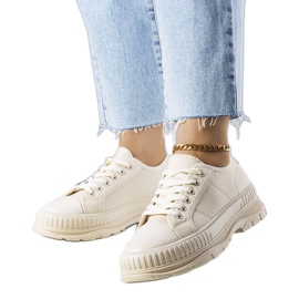 Sneaker beige con plateau di Nichole