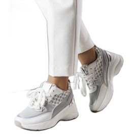 Sneakers grigie decorate con il monogramma Lora grigio