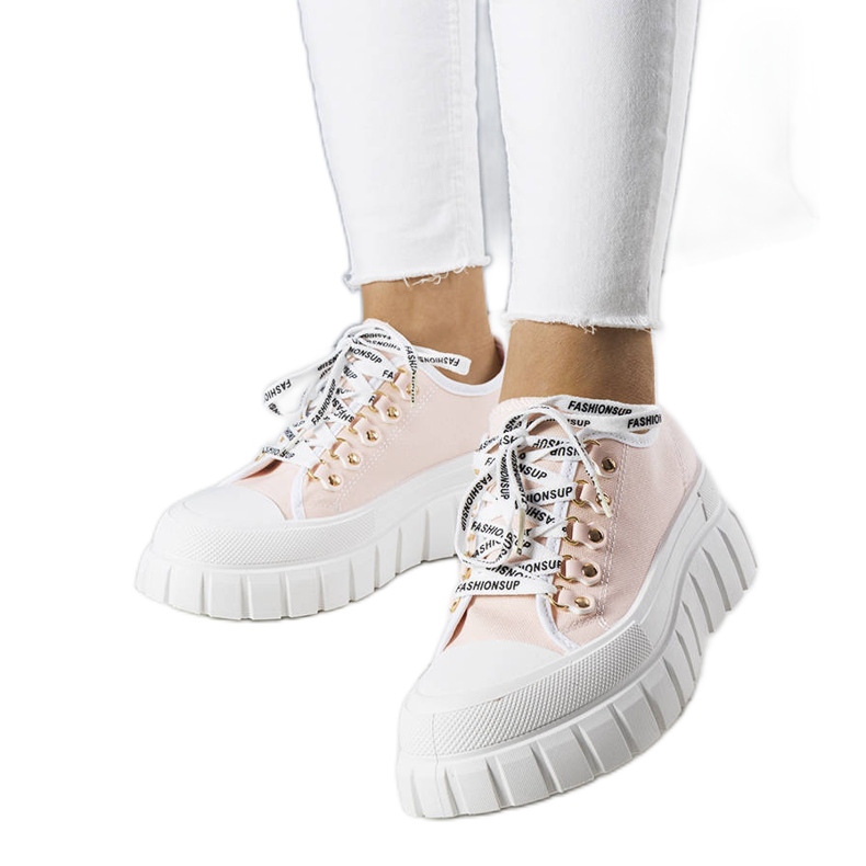 Sneaker rosa con plateau di Toni