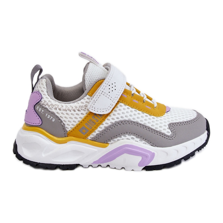 Scarpe Sportive da Bambino Con Velcro Big Star JJ374257 Bianche e Gialle multicolore