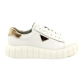 Sneakers in pelle Filippo DP4138 bianco d'oro