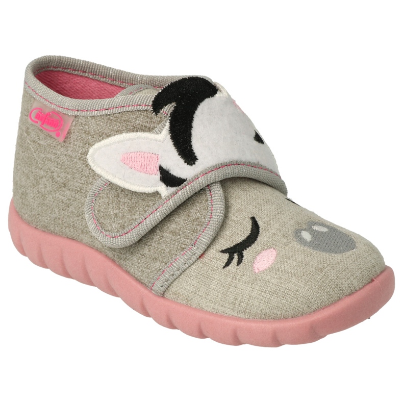 Ciabatte per bambini Befado 465P082 grigie con applicazione grigio