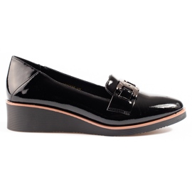 W. Potocki Scarpe laccate da donna con zeppa bassa di Potocki nero