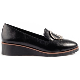 W. Potocki Scarpe nere da donna con zeppa bassa di Potocki nero