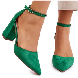 PS1 Décolleté con tacco in camoscio Verde Lexie