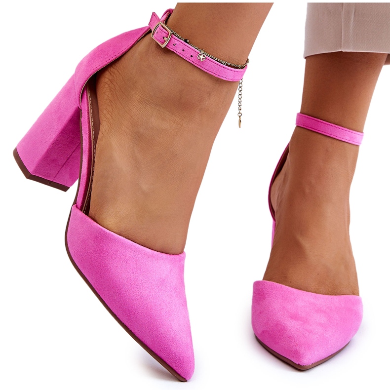 Décolleté con tacco in camoscio Lexie rosa