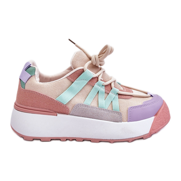 PS1 Sneakers da donna in camoscio con plateau Beige Rosa Rohan