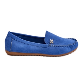 PS1 Mocassini in pelle scamosciata da donna con abbellimento Leah blu