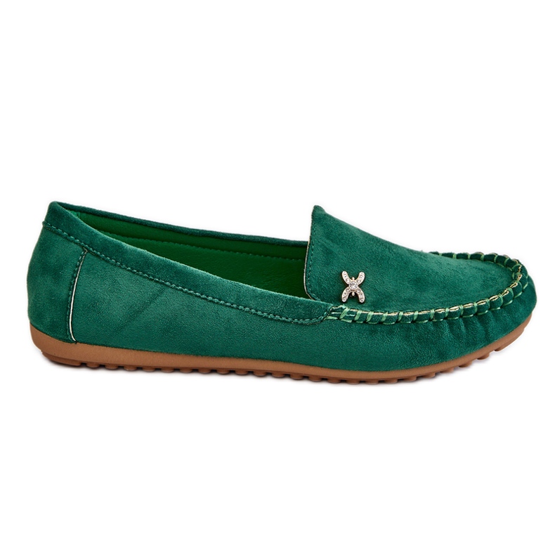 PS1 Mocassini Da Donna In Pelle Scamosciata Con Abbellimento Leah Verde