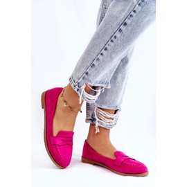 PS1 Comodi Mocassini da Donna in Pelle Scamosciata Fucsia Lucca rosa