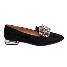 Mocassini impreziositi da donna con tacco piatto Black Sloane nero