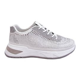 PS1 Sneakers Donna Con Zirconi Bianchi Raiden bianca grigio