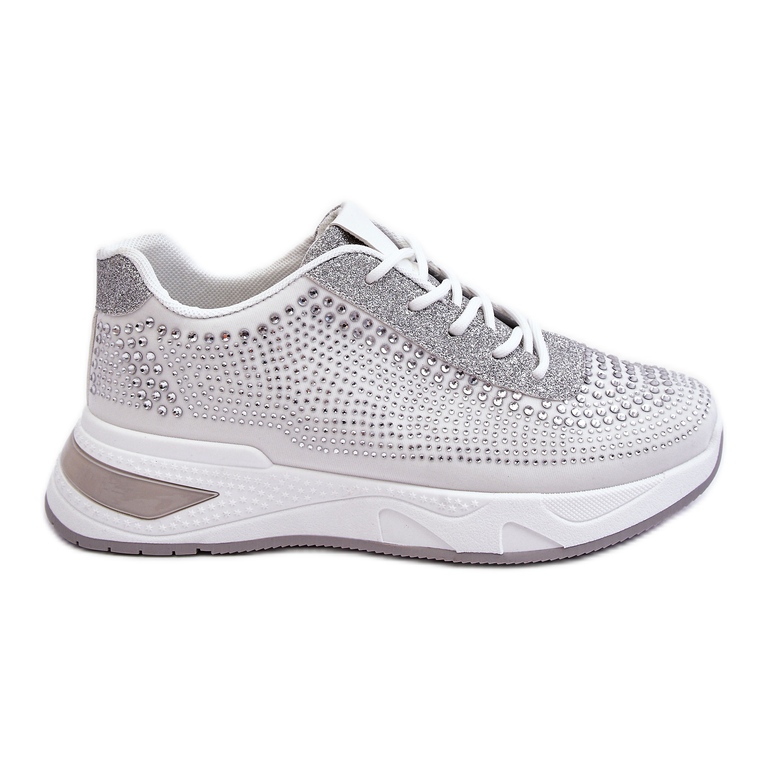PS1 Sneakers Donna Con Zirconi Bianchi Raiden bianca grigio