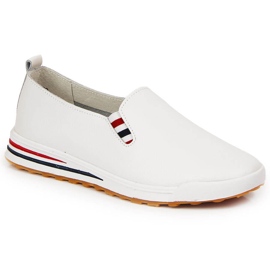 Sneakers slip-on da donna in pelle Filippo DP3510 bianche bianca