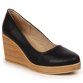 Décolleté con zeppa in pelle nera Filippo DP3521 nero