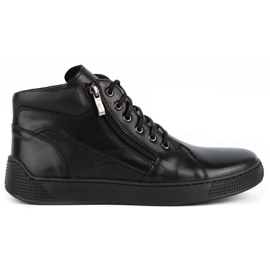 Kampol Sneakers da uomo in pelle 120SW nere nero