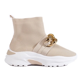 Sneakers Shelovet da donna con calzino beige
