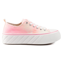 Sneaker donna Shelovet in velluto a costine rosa