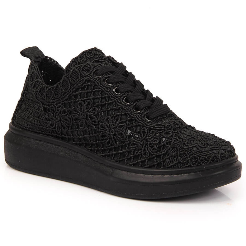 Scarpe stringate da donna sulla piattaforma nera Artiker 50C1114 nero