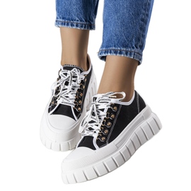 Sneaker con plateau di colore nero di Toni