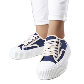 Sneakers con plateau blu navy di Connie
